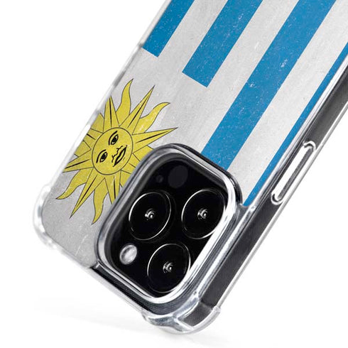 Uraguay Flag Distressed iPhone 16 Pro MagSafe Case